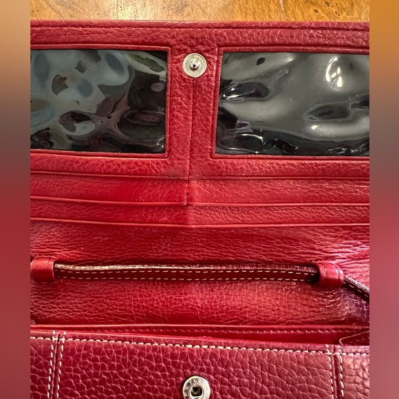 Brighton Love Lock Red Leather Foldover Wallet Crossbody Purse Valentine’s Day - Picture 7 of 13